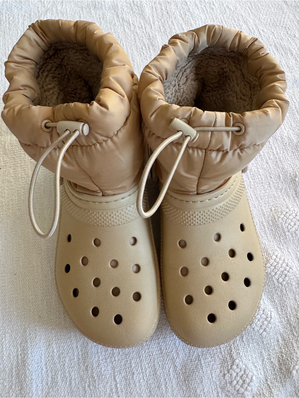 Crocs Classic Lined Neo Puff Boot Tan Mushroom Women 8 Men’s 6
